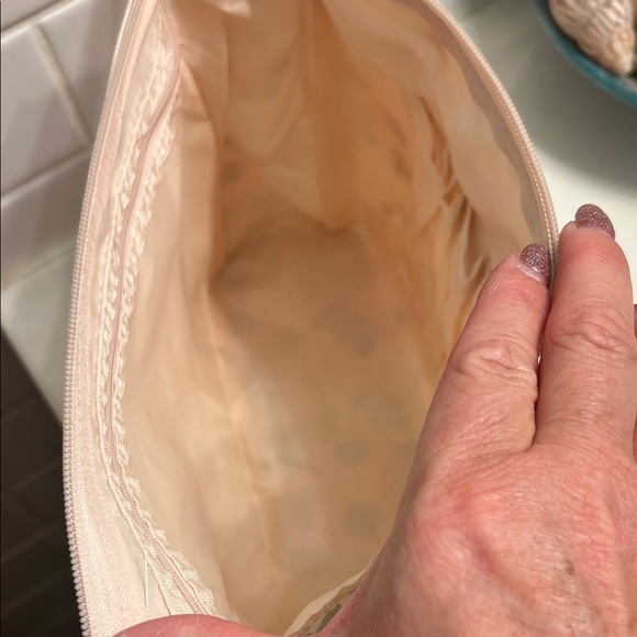 Floral Cosmetic Bag - Cream and Orange - Picture 3 of 4